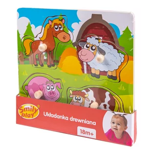 Smily układanka drewniana Zwierzątka Uchwyty - Układanki dla dzieci - miniaturka - grafika 1
