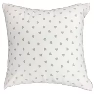 Pościel - Poszewka 70x80 R120 biała serca serduszka szare 274D - miniaturka - grafika 1
