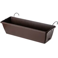 Donice - Skrzynka balkonowa Perama 60 cm z uchwytami, brązowa - miniaturka - grafika 1