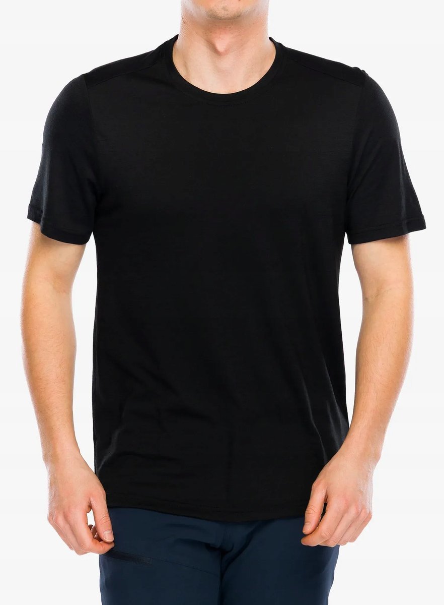 Koszulka Smartwool Active Short Sleeve - męska, czarna, rozmiar XL