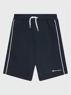 Spodenki damskie - Champion Szorty sportowe Script Logo 306147 Granatowy Regular Fit - miniaturka - grafika 1