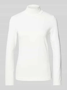 Bluzka o kroju slim fit z długim rękawem i golfem - Bluzki damskie - miniaturka - grafika 1