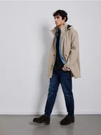 Spodnie męskie - Reserved - Jeansy carrot slim z efektem sprania - granatowy - miniaturka - grafika 1