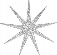 Ozdoby bożonarodzeniowe - Christmas decoration Płatek śniegu dekoracyjny wiszący 50led srebrny - miniaturka - grafika 1