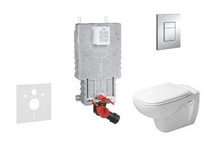 Grohe Uniset - Zestaw do montażu podtynkowego, toaleta i deska D-Code, Rimless, SoftClose, przyciski Skate Cosmo, chrom 38643SET-KK - Stelaże i zestawy podtynkowe do WC - miniaturka - grafika 1