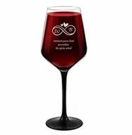 Kieliszki - Murrano Kieliszek rubin z czarną nóżką z grawerem dla pary SKI-RB-BK-001 - miniaturka - grafika 1