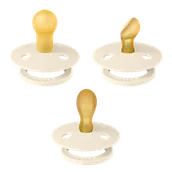 Smoczki uspokajające - Zestaw Bibs Try-It Collection Colour, smoczki uspokajające, kauczukowe, rozmiar 1, 0-6 miesięcy, Ivory, 3 sztuki - miniaturka - grafika 1