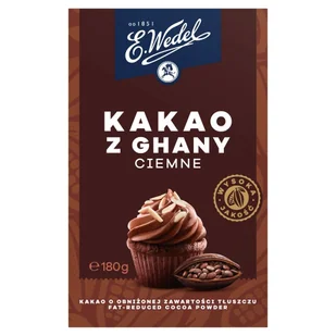 Wedel Lotte Kakao ciemne z Ghany E. 180 g - Kakao i czekolada - miniaturka - grafika 1