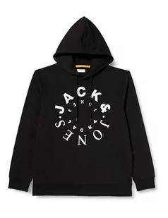 JACK & JONES Męska bluza z kapturem Jjwarrior Sweat Hood Ub, czarny/nadruk: duży, XXL - Bluzy męskie - miniaturka - grafika 1