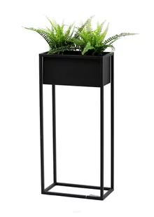 Kwietnik Metalowy Stojak CUBO 80x40cm czarny skrzynka loft 05-06 - Kwietniki - miniaturka - grafika 1