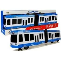 Autobus przegubowy z napędem frykcyjnym niebieski Leantoys - Samochody i pojazdy dla dzieci - miniaturka - grafika 1