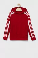 Bluzy dla dziewczynek - adidas Performance bluza dziecięca kolor czerwony z kapturem wzorzysta - miniaturka - grafika 1