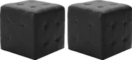 Pufy i podnóżki - Elior Komplet czarnych puf do salonu i sypialni - Zauri 2X - miniaturka - grafika 1