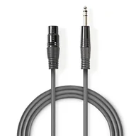 Kable - Nedis COTH15110GY15 kabel audio 1,5 m XLR (3-pin) 6.35mm Szary - miniaturka - grafika 1