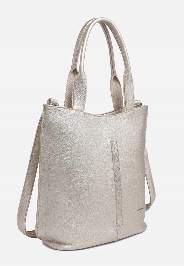 Pojemna Elegancka Torebka Damska Złota Shopper LUIGISANTO