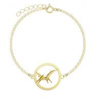 Biżuteria dla dzieci - Dinozaur Pterodactyl Pozłacana Bransoletka  - MEJK Jewellery - miniaturka - grafika 1