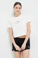Koszulki sportowe damskie - Reebok t-shirt bawełniany kolor biały - miniaturka - grafika 1