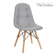 Krzesła - 4Rico Krzesło skandynawskie QS-185 eco skóra szare - miniaturka - grafika 1
