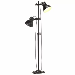 vidaXL Lampa podłogowa vidaXL Lampa podłogowa z 2 kloszami czarna E27 żeliwo VidaXL 320585 - Lampy stojące - miniaturka - grafika 1