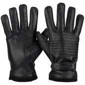 Rękawiczki - Rękawiczki Skórzane Męskie Zimowe Eleganckie Ciepłe Polar Czarne roz. L - miniaturka - grafika 1