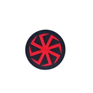 Patch Kołowrót Słowian Czerwony 75mm x 75mm - Odzież taktyczna i umundurowanie - miniaturka - grafika 1