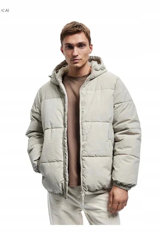 KOTON MIĘKKA PIKOWANA KURTKA MĘSKA Z KAPTUREM W STYLU MINIMAL M 5IA