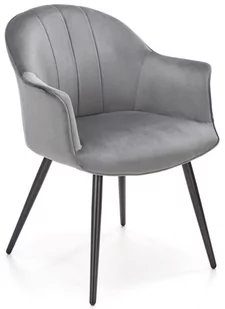 Krzesło tapicerowane z podłokietnikami K468 velvet popiel - Krzesła - miniaturka - grafika 1