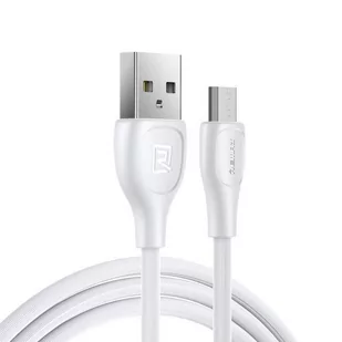 REMAX Lesu Pro kabel przewód USB - micro USB 480 Mbps 2,1 A 1 m biały (RC-160m white) RC-160m white - Kable komputerowe i do monitorów - miniaturka - grafika 1