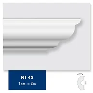 Sztukateria - Listwa sufitowa z polistyrenu NI 40, 2 sztuki 200 x 3,8 x 1,5 cm biały DMS - miniaturka - grafika 1