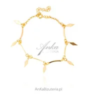 Bransoletki - ankabizuteria.pl Elegancka bransoletka srebrna pozłacana - miniaturka - grafika 1