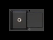 Zlewozmywaki - Torrano Zlewozmywak Granitowy 1 Komora Z Ociekaczem 79X50 Cm Czarny Metalik - miniaturka - grafika 1