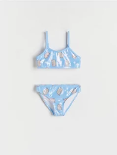Stroje kąpielowe dla dziewczynek - Reserved - Dwuczęściowy strój kąpielowy Pusheen - jasnoniebieski - grafika 1