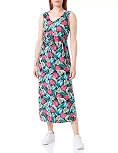 VERO MODA Sukienka damska VMEASY SL Tank Maxi Dress R1 WVN G PTT, Pink Yarrow/Aop: palm, XXS wąska talia - Sukienki - miniaturka - grafika 1