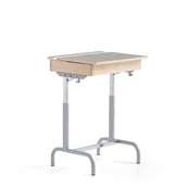 Meble do szkół i przedszkoli - Ławka szkolna 188, srebrny, linoleum szary - miniaturka - grafika 1