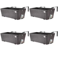 Donice - Zestaw 4 Skrzynek Balkonowych Donice Rattan 11l Brązowe - miniaturka - grafika 1