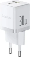 Ładowarki do telefonów - Baseus Palm 30W USB-C USB-A - biała - miniaturka - grafika 1