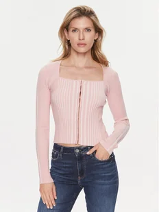 Guess Kardigan Allie W4RR43 Z2YN2 Różowy Slim Fit - Swetry damskie - miniaturka - grafika 1