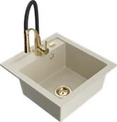 Zlewozmywaki z baterią - Mexen Vito zlewozmywak granitowy 1-komorowy z baterią kuchenną Aster, beżowy - 6503-69-73450-57-G - miniaturka - grafika 1