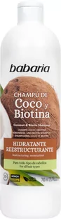 Szampon dla regeneracji włosów Babaria Coconut Shampoo With Keratin And Biotin 700 ml (8410412220170) - Szampony do włosów - miniaturka - grafika 1