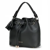 Plecaki worki - Torebka Damska Czarna Miejska Worek Skóra Ekologiczna PUCCINI BML064M-1 - miniaturka - grafika 1