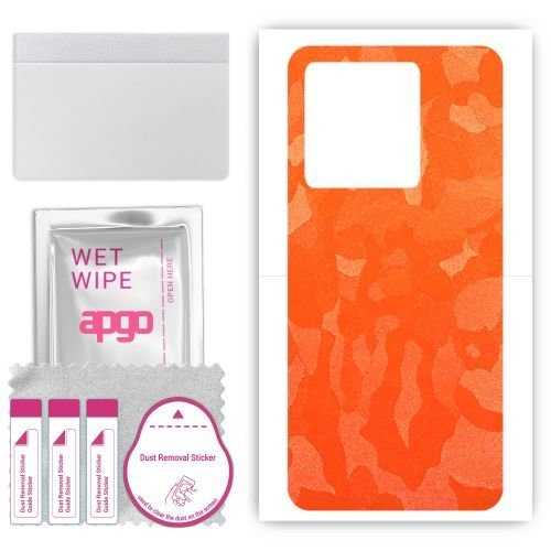 folia naklejka skórka strukturalna na TYŁ do Oukitel C50 - Moro Camo Pomarańczowy - apgo SKINS