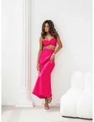 Komplety damskie - Modny komplet crop top i maxi spódnica DAIYA - fuksjowy - miniaturka - grafika 1