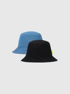 Czapki męskie - 4F Kapelusz dwustronny bucket hat męski - czarny L/XL - miniaturka - grafika 1