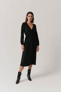 Sukienki - Sukienka midi typu wrap : Kolor - Czarny, Rozmiar - 34 - Bombshe - miniaturka - grafika 1