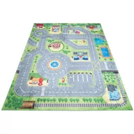 Dywany dla dzieci - Zielono-kolorowy dywan z ulicami dla dzieci - Kazo 6X - miniaturka - grafika 1