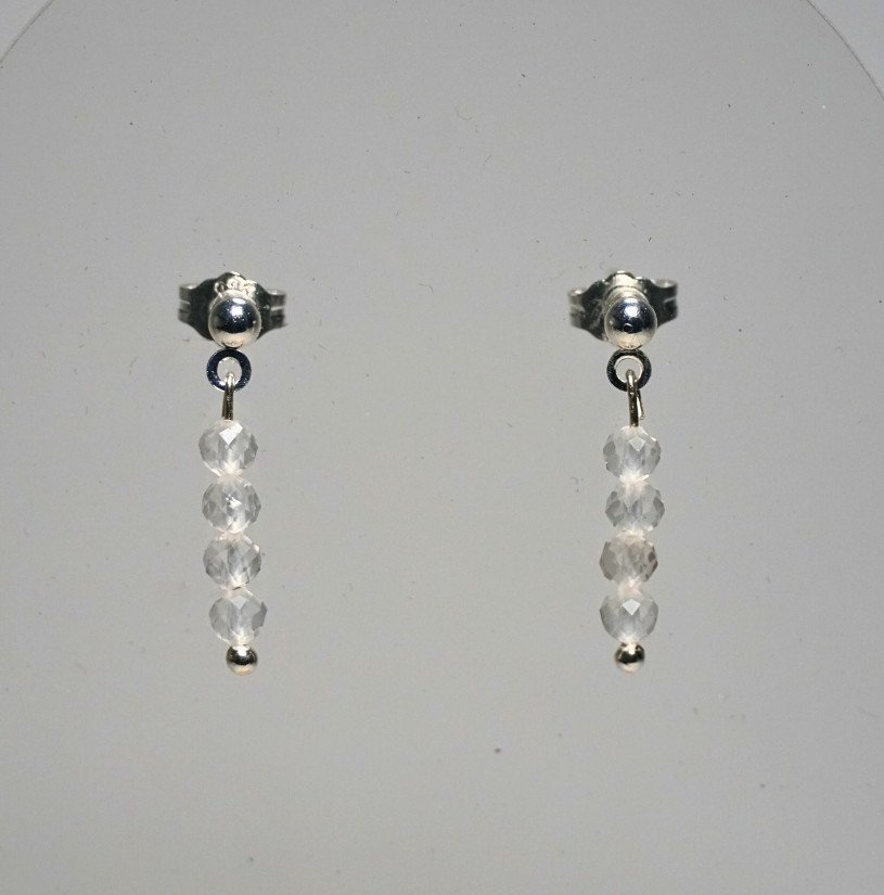 Kolczyki Kryształ Górski 3mm - Crystals Break Srebro 925 14k