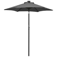 Parasole ogrodowe - vidaXL Parasol z lampkami LED, antracytowy, 200x211 cm, aluminium 313559 - miniaturka - grafika 1