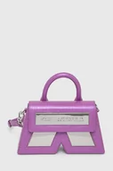 Torebki damskie - Karl Lagerfeld torebka skórzana kolor fioletowy - miniaturka - grafika 1