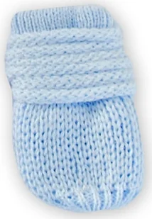 Zimowe rękawiczki dziecięce z dzianiny Baby Nellys - jasnoniebieskie, - Rękawiczki dla dzieci - miniaturka - grafika 1