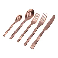 Syropy i koncentraty owocowe - Zestaw sztućców 5 elementów z falą miedziany matowy - miniaturka - grafika 1